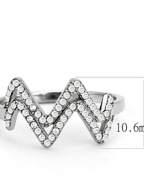 Load image into Gallery viewer, DA339 - No Plating Stainless Steel Ring with AAA Grade CZ  in Clear
