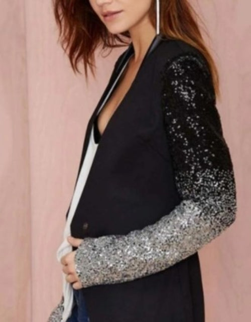 Load image into Gallery viewer, Womens Blazer with Sequins Sleeve
